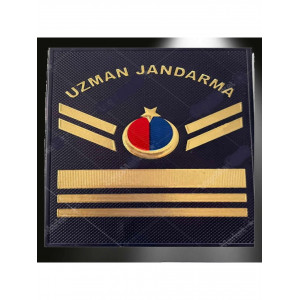 Uzman Jandarma 6 Kademeli Çavuş Asayiş 3D Plastik Rütbe, Çift, 2025 Yeni Tip Cırtlı, Standart Ölçü,