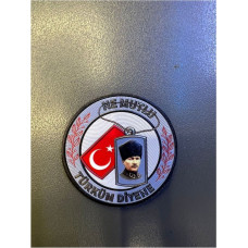 ''ne Mutlu Türküm Diyene'' 7 cm Patch 3D Plastik, 2025 Yeni Tip, Cırtlı,