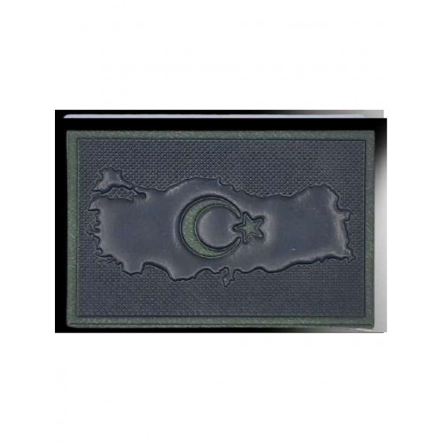 Türkiye Haritası Ay Yıldız 3D Plastik Tpu Siyah Patch, Yeni Tip, Cırtlı, Standart Ölçü,