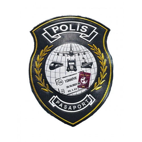 Pasaport Polis Kol Arması 3D Plastik Tpu, Yeni Tip, Cırtlı, Standart Ölçü,