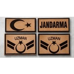 Çukurova Ütü Bizon Derisinden Combat Tişort Için 3 Lü Takım ''rütbe, Türk Bayrağı ve Jandarma'' Patch