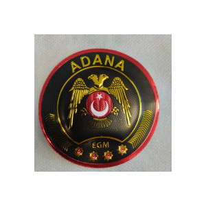  ADANA P O L İ S Arması Siyah 3D Plastik TPU, 2025 Yeni Tip, Cırtlı, Standart Ölçü, 1.sınıf Kalite