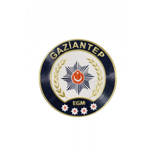  Gaziantep Polis Kol Arması 3D Plastik TPU, Pedli Yeni Tip, Cırtlı, Standart Ölçü, 1.sınıf Kalite