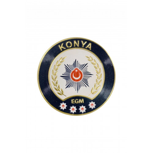  KONYA Polis Kol Arması 3D Plastik TPU, Yeni Tip, Cırtlı, Standart Ölçü, 1.sınıf Kalite