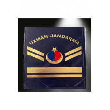  Minyatür Uzman Jandarma Asayiş 5 Kademeli Çavuş Mini Göğüs 3d Rütbesi, 2025 Yeni Tip, Cırtlı