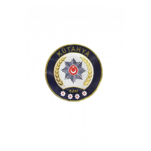  KÜTAHYA P o l i s Kol Arması 3D Plastik TPU, Yeni Tip, Cırtlı, Standart Ölçü, 1.sınıf Kalite