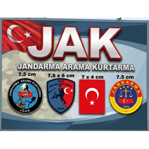  JAK, Jandarma DAĞ Arama Kurtarma Armaları, 4 lü 1 Takım, Cırtlı, Standart Ölçü, 1.sınıf Kalite