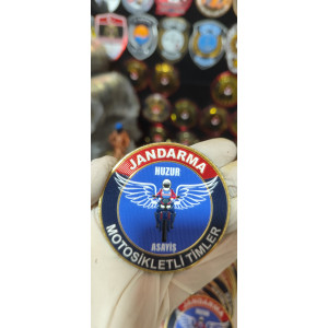 HUZUR Jandarma Asayiş Motosikletli Timler 3d Gögüs Arma, Cırtlı, Standart Ölçü,