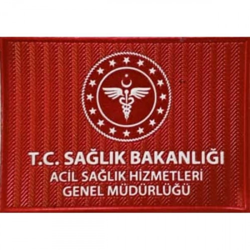 T.c Sağlık Bakanlığı Acil Sağlık Hizmetleri Genel Müdürlüğü Kol Arması 7x5 cm Cırtlı 3D Plastik Tpu